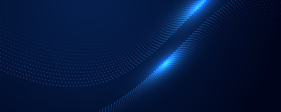 Blue digital particle wave abstract technology background