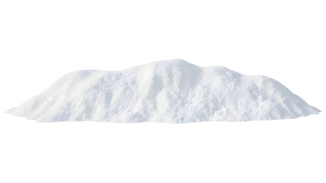 Pile of white fluffy snow on for winter designs as PNG cutout