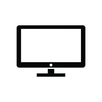 Computer monitor icon, screen symbol, display sign, technology logo