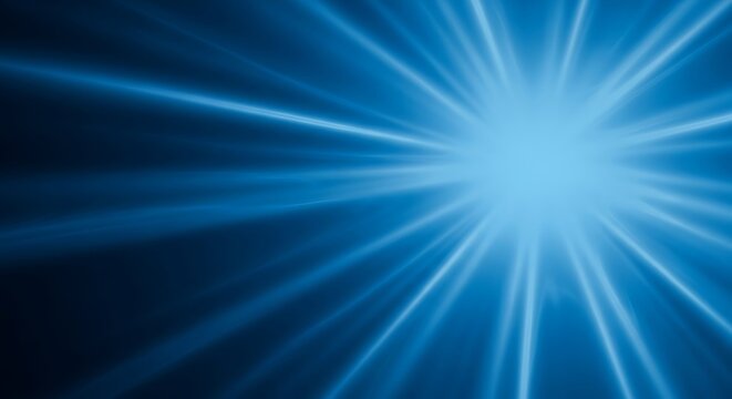 Vibrant blue light bursts outwards from a central point against a dark background