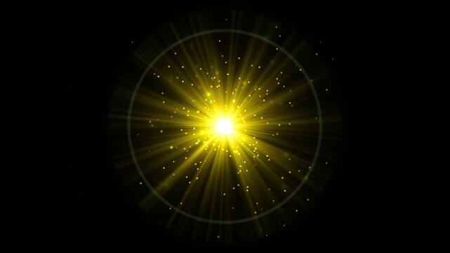Shining Gold Sunburst Light Rays Loop Animation.