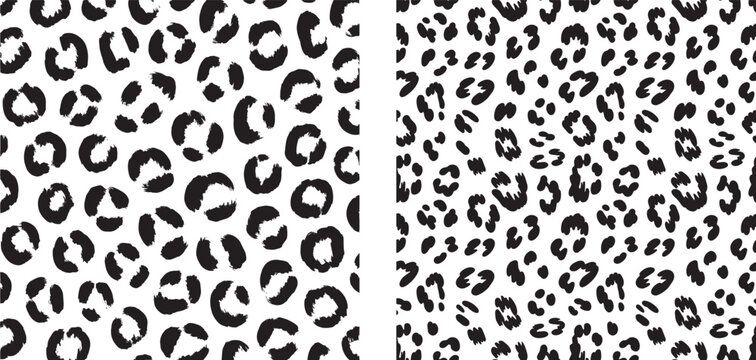 Leopard print patterns with black animal spots vector texture