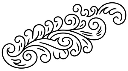Fototapeta premium Elegant ornamental flourish divider. Vintage swirl border line. Decorative classic design for invitations, certificates and luxury branding 