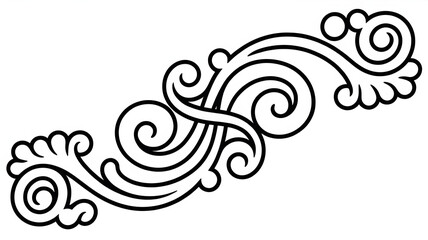 Fototapeta premium Elegant ornamental flourish divider. Vintage swirl border line. Decorative classic design for invitations, certificates and luxury branding 
