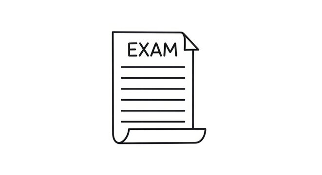 Exam paper document outline icon