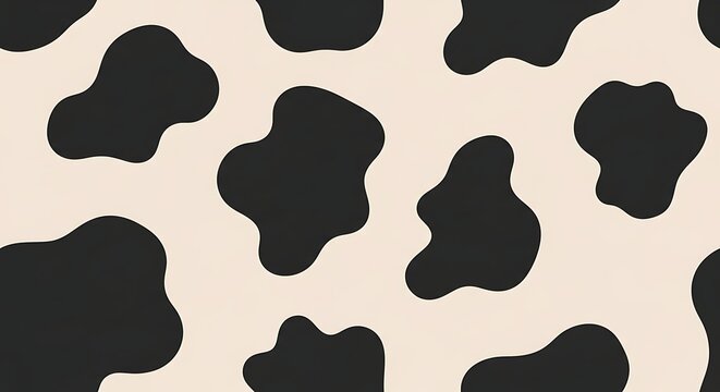 Cow print animal print pattern seamless beige and black spots design