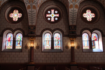 Naklejka premium saint-léon IX chapel in eguisheim in alsace in france 