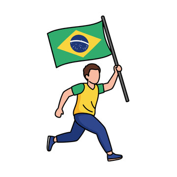 Fan holding national flag world cup edition
