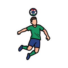 Obraz premium Soccer player performing a header world cup edition