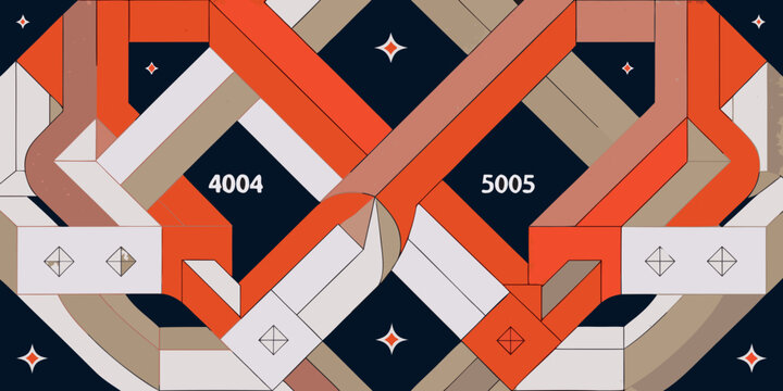 geometric pattern with numbers and stars diamond