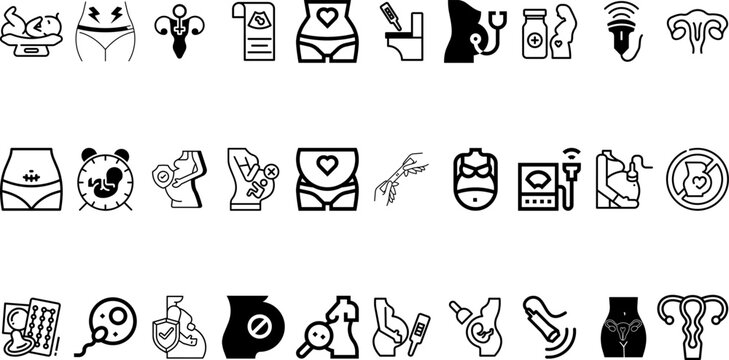 Set of pregnancy and fertility icons vector illustration untitled 1 on transparent background