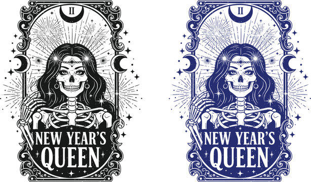 Halloween Tarot Card Illustration of Queen