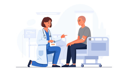 Fototapeta premium Medical Consultation Demonstrating Compassionate Healthcare for Patient Well Being and Comfort