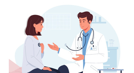 Fototapeta premium Medical Consultation Demonstrating Doctor Patient Interaction In a Healthcare Setting