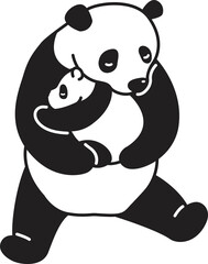 Naklejka premium panda bear icon teddy cartoon character illustration