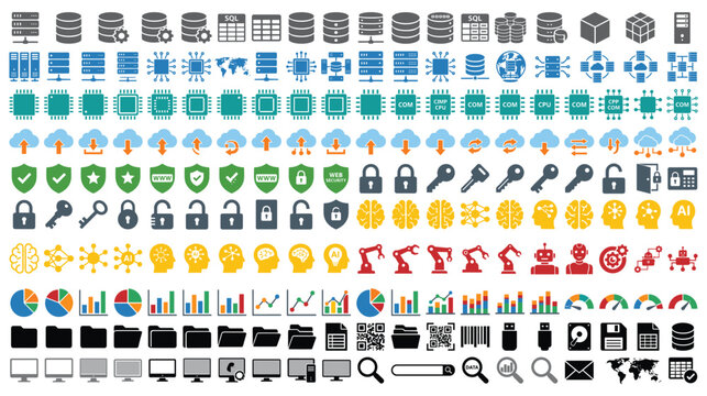 Technology icons collection set for web and mobile.