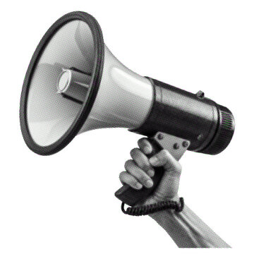 Trendy Halftone Collage collection of Hand holding Megaphone, hand holding vintage microphone png 
