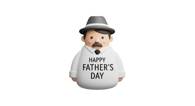 Happy father day character figure in formal attire