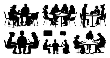 Fototapeta premium Group study icon set with solid black icon on white background featuring people, study, education with learning and collaboration