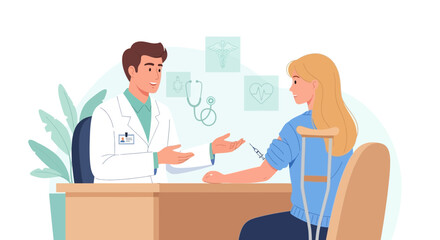 Fototapeta premium Medical Consultation Demonstrating Patient Care and Vaccination Procedure in a Professional