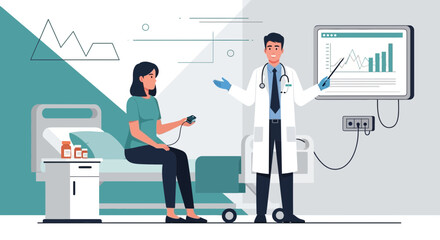 Fototapeta premium Medical Consultation Demonstrating Patient Healthcare and Diagnostic Analysis Visualizations
