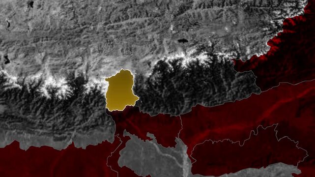 Sikkim State Highlight Animation on India Map with Geographic Borders Location Identification Political Cartography Motion Graphic for News and Education