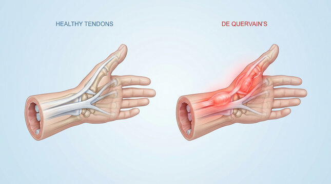 De Quervain Tenosynovitis Wrist Tendon Inflammation Medical Illustration