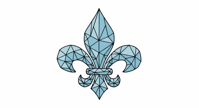 Geometric light blue fleur-de-lis symbol composed of triangles