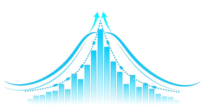 Statistical bar chart with bell curve distribution overlay for business data analysis statistics business analysis distribution performance marketing planning strategy information template