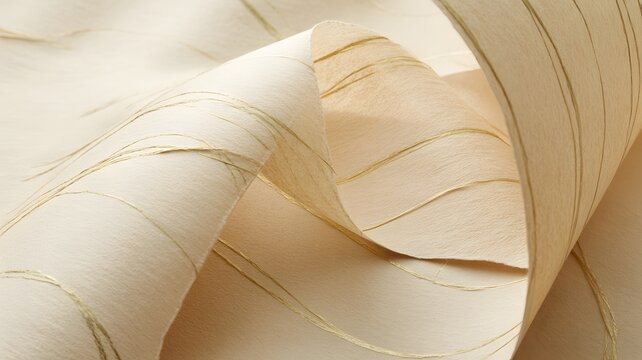rolled paper sheet with gold threads photo roll threaded textured craft material