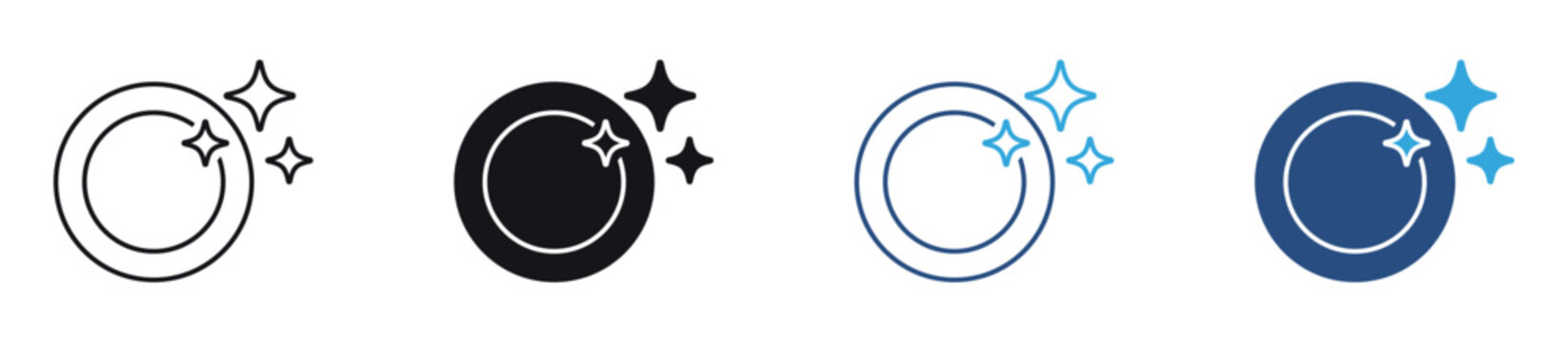 Clean Plate Icon. Empty plate symbol representing cleanliness, washing, and hygiene. Vector illustration.