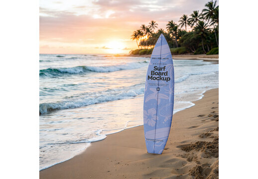 Surfboard Mockup Design for Label Printing and Brand Showcase