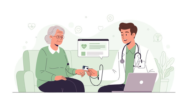 Medical Consultation: Doctor Performing Examination and Giving Digital Care to the Patient