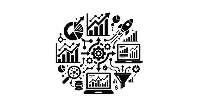 Business analytics silhouette data driven decision making growth and financial performance