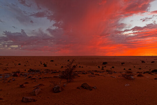 Sunset on the hill of Ouadane in Mauritania