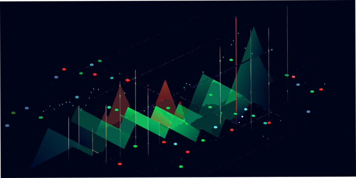 geometric mountain peaks on dark background triangle