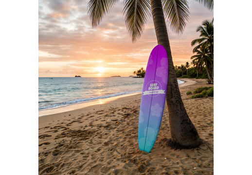 Surfboard Mockup Design for Label Printing and Brand Showcase