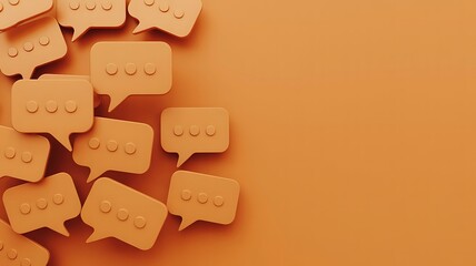 Naklejka premium Tan lego style speech bubble icons collection