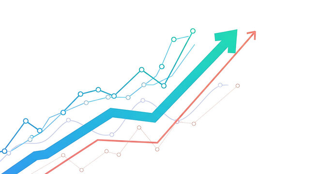 Business growth financial chart with upward trend lines business financial analysis statistics increase investment development planning strategy performance marketing corporate