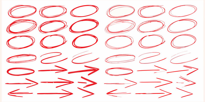 hand drawn circles and arrows sketch hand drawn