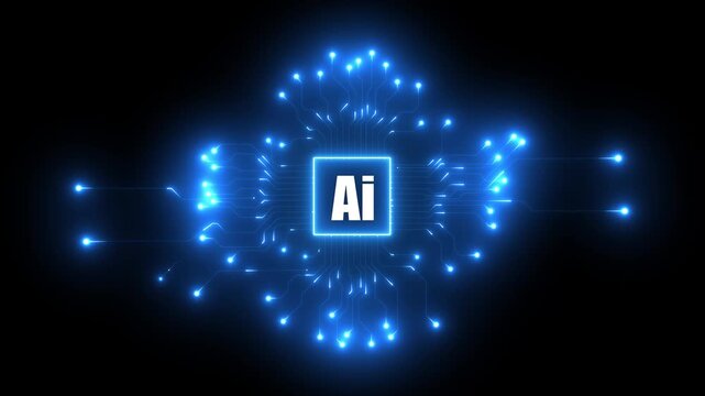 A captivating video featuring hands engaging with an artificial intelligence concept represented by digital circuits and data elements, highlighting innovation and technology