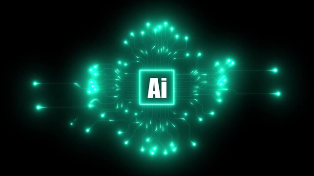 A captivating video featuring hands engaging with an artificial intelligence concept represented by digital circuits and data elements, highlighting innovation and technology