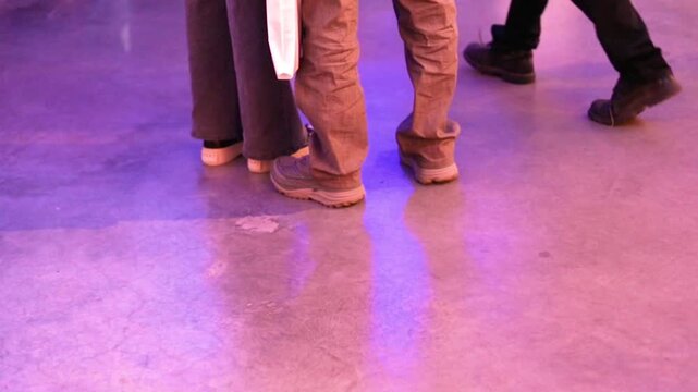 The attitude and behavior of a couple in a crowded place