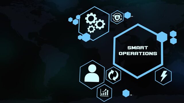 Smart Operations Technology Concept with Automated Workflow, Digital Process Optimization and Intelligent Business Systems.