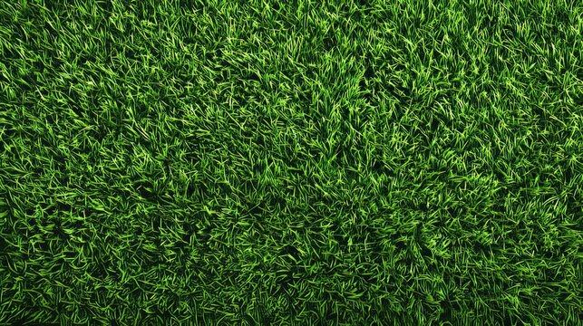 Vibrant green grass texture background with natural garden lawn pattern, ideal for football pitch, golf course surfaces, and sports field design as a seamless textured green backdrop.