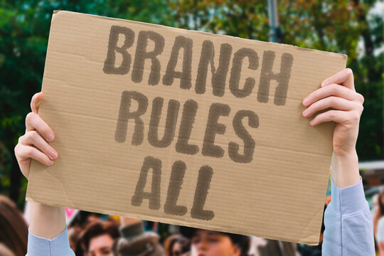 "Branch rules all" Single government arm dominates. CHECKS. BALANCES. POWER. UNCHECKED. CORRUPT.