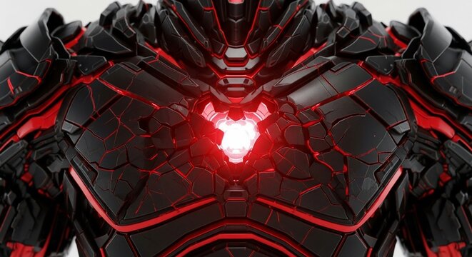 Futuristic Red Energy Armor Core
