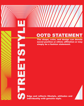 Fashion, Streetstyle, OOTD Statement, Red Background, Typography Design