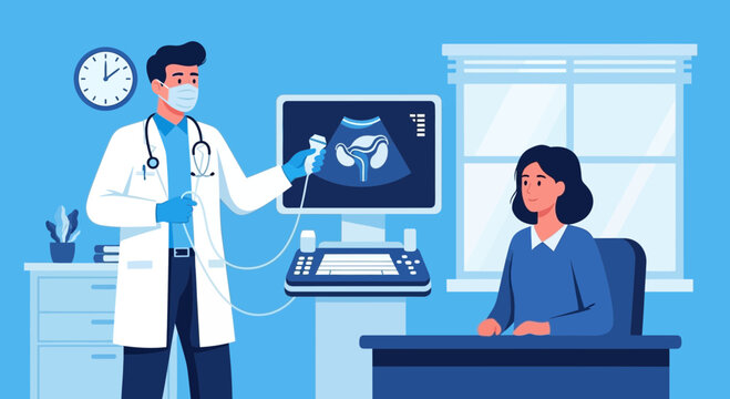 Medical Examination and Diagnostic Imaging in Modern Healthcare Center Setting