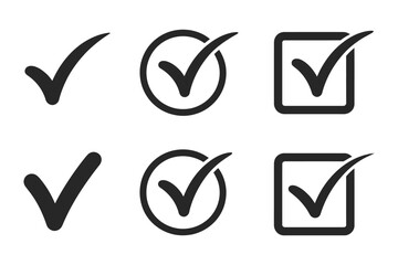 Check Mark Icon symbols vector, website computer and mobile interface approval icons, tick mark confirmation symbols © Ayat0002